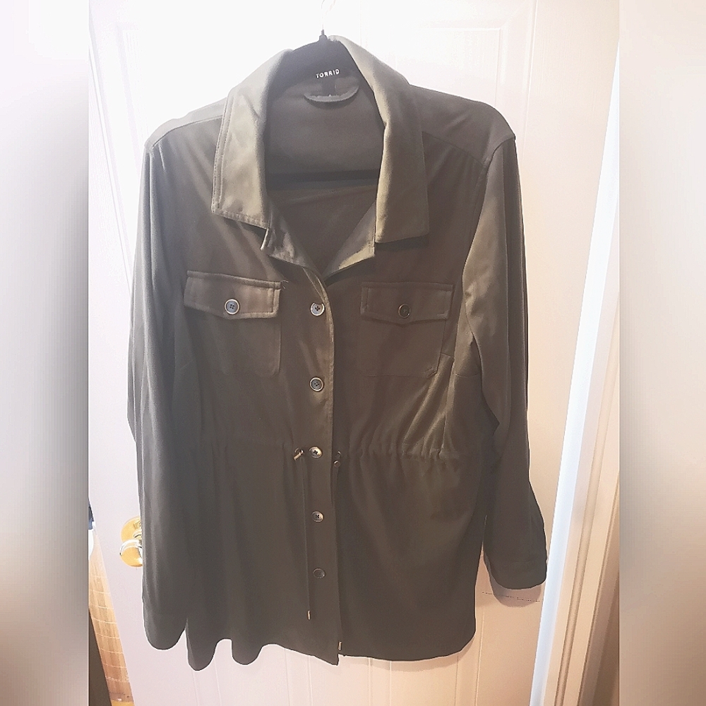 Torrid Suede utility military jacket